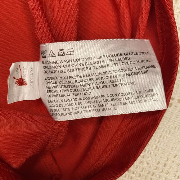 Greg Norman Golf Polo Shirt Short Sleeve Play Dry Shark Logo Womens Size M Red - Picture 9 of 9